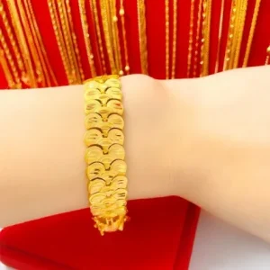 High quality pure gold AU750 dragon row 24k bracelet three-dimensional dragon 999 real gold watch chain jewelry for men